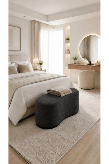 Fasülye Bench Yatak Önü Puf / Bekleme Pufu / Oturma Pufu