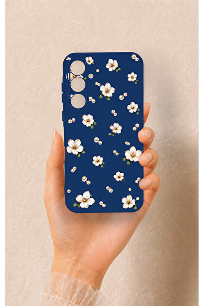 Samsung A35 Compatible Daisy Pearl Patterned Silicone Case