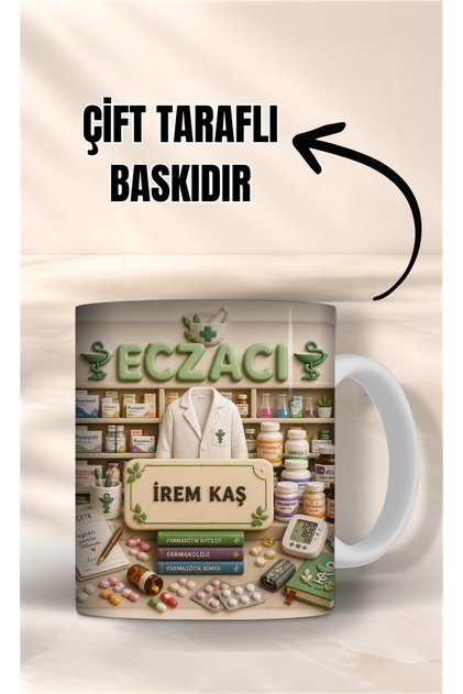 Eczacılara Özel İsimli Kupa Bardak – Kişiselleştirilebilir Eczacı Meslek Hediyesi | İsim Yazılı Eczacı Hediyesi |