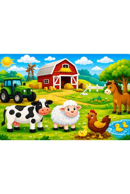 12 PARÇA AHŞAP+EVA Eğitici Bul Tak ÇİFTLİK HAYVANLARI Montessori Zeka ve Motor Beceri Geliştirici Oyuncak
