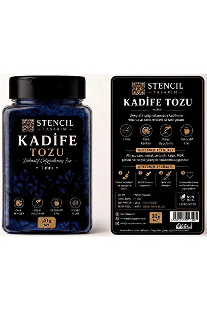 Stencil Tasarım 6143 Lacivert Kadife Tozu 20 gr Velvet Powder