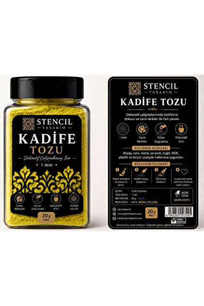 Stencil Tasarım 5862 Sarı Kadife Tozu 20 gr Velvet Powder