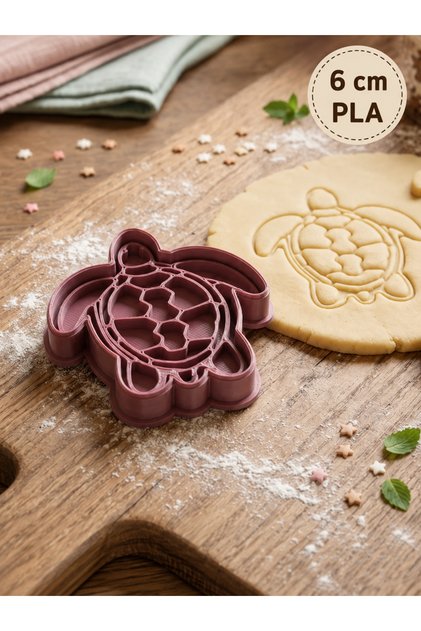 Sea Turtle Cookie Mold and Cutting Tool 6 cm - 2 Piece Pla Set
