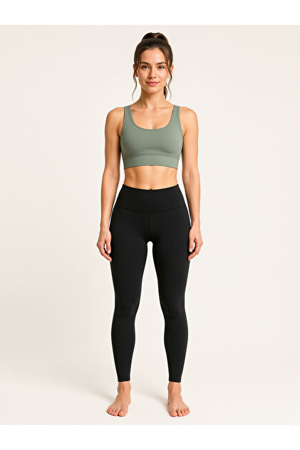 Women's Flat Thick Strap Supported Crop Sports Bustier Flexible Daily Fitness Top