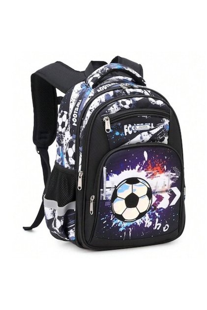 Rucsac școlar pentru copii, JOYSTOS, Multifuncțional, Design cu tematică de fotbal, Ergonomic, Impermeabil, 16 x 11 x 6.5 inch, pentru școală și activități zilnice, Vârsta 5-12 ani