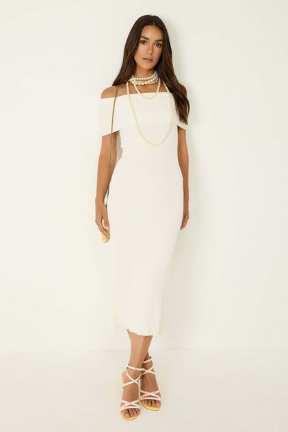 Rochie midi cu umerii goi