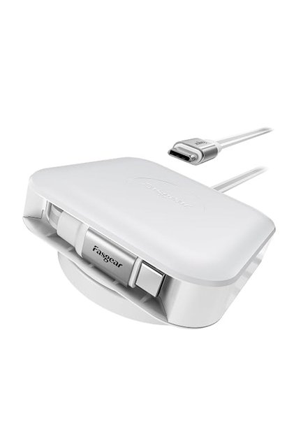 كابل USB C قابل للسحب، سلك شحن بقدرة 60 واط PD/PPS (2 متر، أبيض نقي)