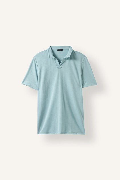 Regular Fit Buttonless Resort Collar Short Sleeve Basic Polo T-Shirt I4054Ax26Au
