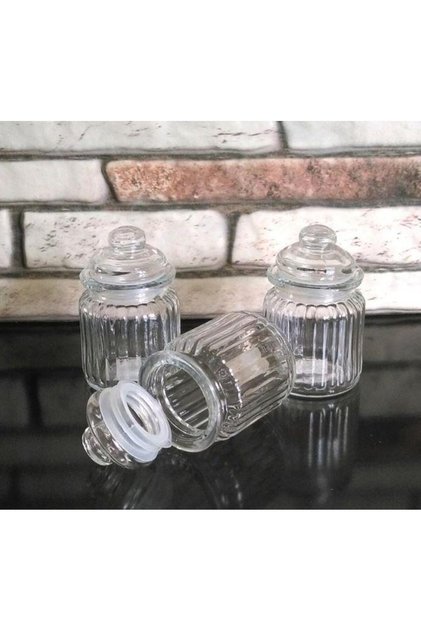 Vacuum Glass Jar Set, Spice Container, Small Size, 13cm, Stylish and Practical