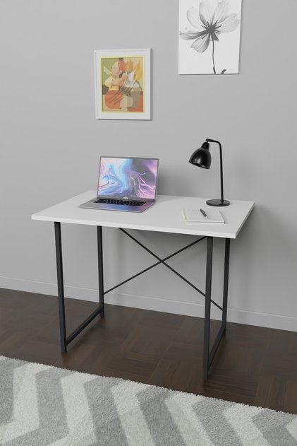 Modern Metal Ayaklı Çalışma Masası Laptop & Ofis Masası 52x90 Cm