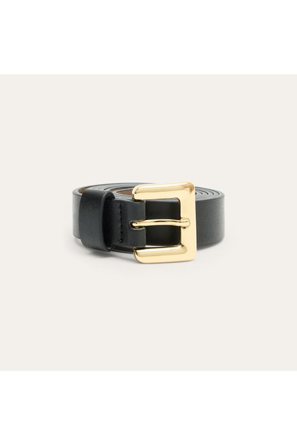 Women's Black Square Buckle Belt