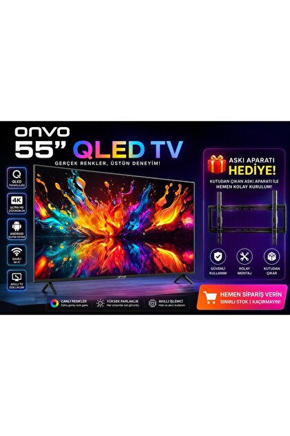 55VQ90F3UA 55" QLED 4K Ultra Hd Google Smart Tv I Dahili Uydu Alıcılı I Askı Aparatı Hediyeli