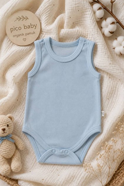 100% Cotton Organic Snap-On Baby Boy Bodysuit / Baby Undershirt