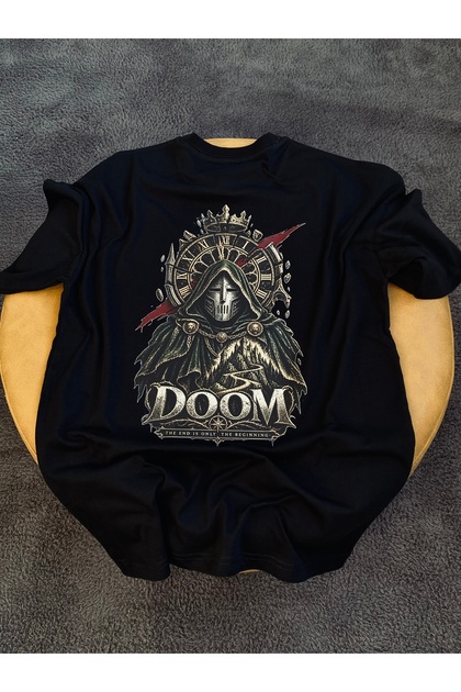 Dr.Doom 100% Cotton Relax Fit Crew Neck Black Tshirt