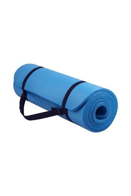 Rolled Red Yoga Mat with Black Straps Lightweight Durable Customizable Non-Slip TPE Yoga Mats with Strap Eco-Friendly Exercise Mat for Yoga Pilates