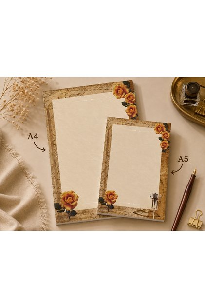 Vintage Themed Set of 2 (A4-A5) Notepads - Notepad - Memo Pad