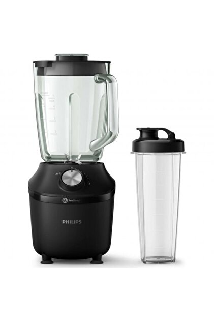 Блендер Pro-Blend Серия 3000 HR2291/41, 600W, 2 степени на скорост + турбо функция, градуиран стъклен съд, максимален капацитет: 2л, обща вместимост: 1.25л, система ProBlend, цвят: черен