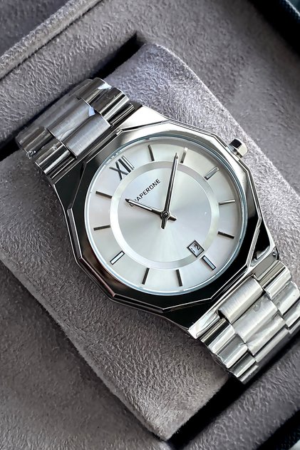 Original Men's Wristwatch Waterproof Steel Band Gift with Box