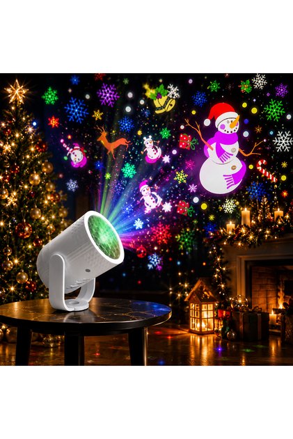YÜKSEK KALİTE MİNİ LED YILBAŞI NOEL PROJEKSİYON CİHAZI DEĞİŞEN DÖNEN NOEL FİGÜRLER YILBAŞI IŞIĞI