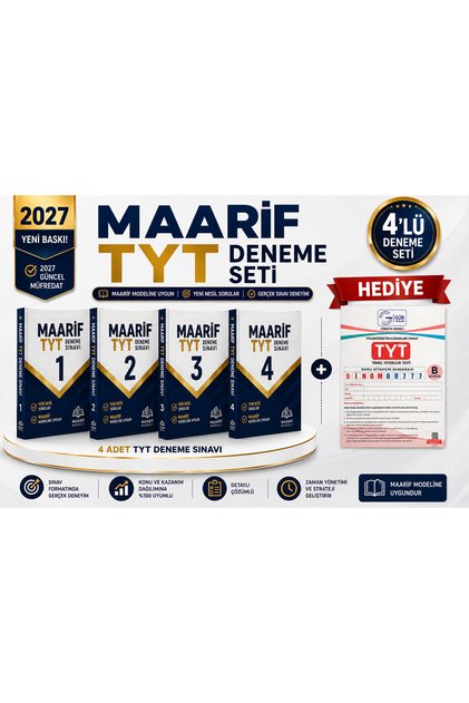 TYT MAARİF DENEME KARMASI 4 DENEME-GÜR YAYINLARI TYT TÜRKİYE GENELİ DENEME HEDİYELİ!!