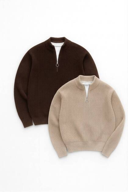 2-Piece Advantageous Set Men's Long-Sleeved Thick Stand-Up Collar Knitwear Sweater Buy 2 Get 1