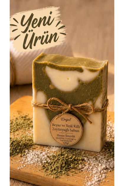 Green & White Clay Olive Oil Soap (Pure Olive Oil and Clay Mix)
