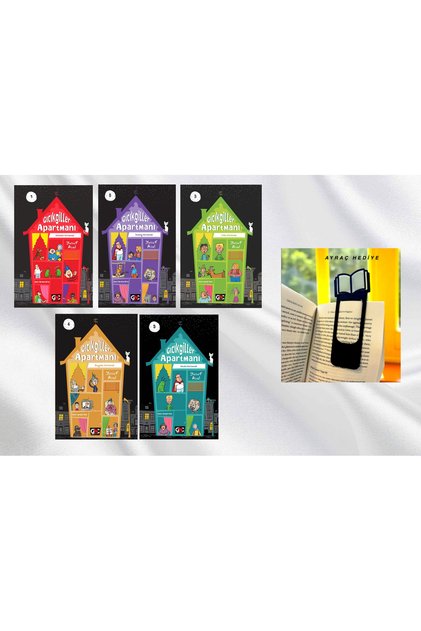 GICIKGİLLER APARTMANI 1-2-3-4-5 SET / Hardcover / Book Figure Book Mark Gift