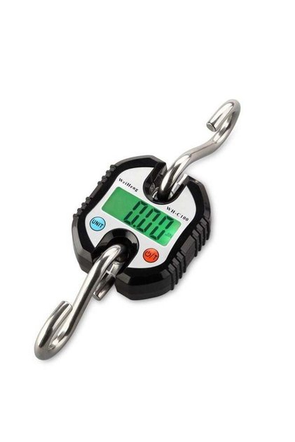 Portable Mini Crane Scale 150 kg / 300 lb Heavy Duty Digital Hanging Scales LCD Display with Backlight for Home Farm Hunting Outdoor Black