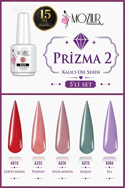 Prizma 2 Kalıcı Oje Serisi 15ml Büyük Boy