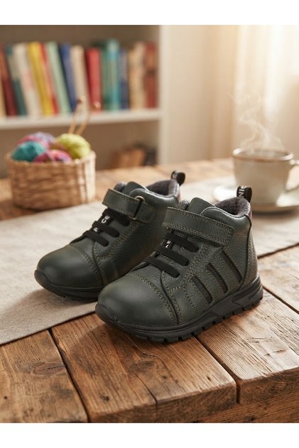 Genuine Leather Green Daily Orthopedic Boys' Boots