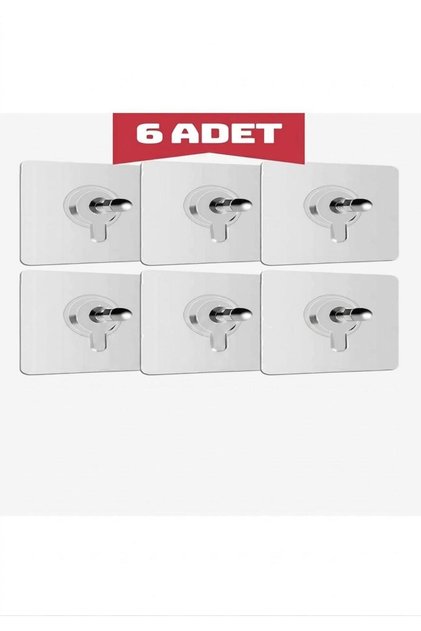 6'lı Pratik Yapışkanlı duvar Vidası Çerçeve Askısı Yapışkanlı Raf Tutucu