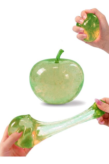 Apple Squishy 6cm Handmade Squeeze Toy – Non-Sticky Glutinous Stress Relief Fidget Ball for Adults & Kids | Translucent Gel Apple Squishy for Focus & Anxiety Relief | Best Unique Birthday Gift