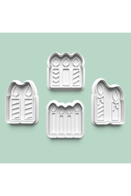 Candle Figures Cookie Mold and Sugar Dough Mold Set of 4 - 1006-Set
