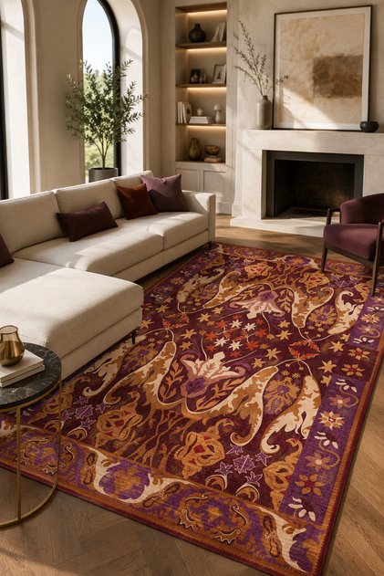 Decorative Carpet Non-Slip Base Stain-Resistant Washable Rug Custom Size Living Room Carpet 5013