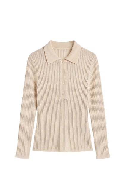 Beige Polo Transparent Blouse