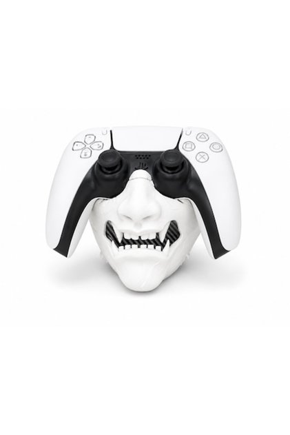 Suport controler de gaming Demon, Design 3D, Compatibil cu controlerul PS5, Alb