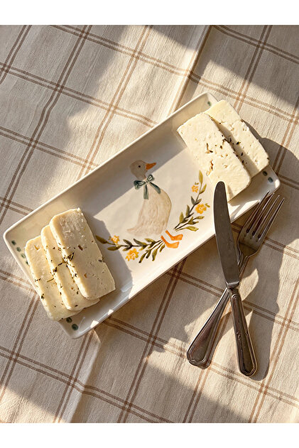 Lcw Home Mixed Duck Print Ceramic Rectangular Presentation Plate
