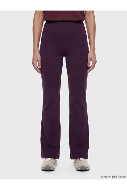 Plum Elastic Waist Spanish Style Women's Sports Leggings
