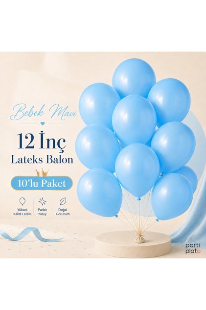 Pastel Baby Blue Latex Balloon 12 Inch 10 Pieces Birthday Engagement Wedding Baby Shower Party Decoration Balloon