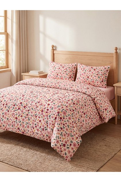 Quality Pieces from Çelebi Store Floral Embroidered Cotton Double Duvet Cover Set