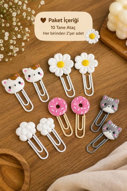 Cute Figures Colorful Paperclip Set (Pack of 10)