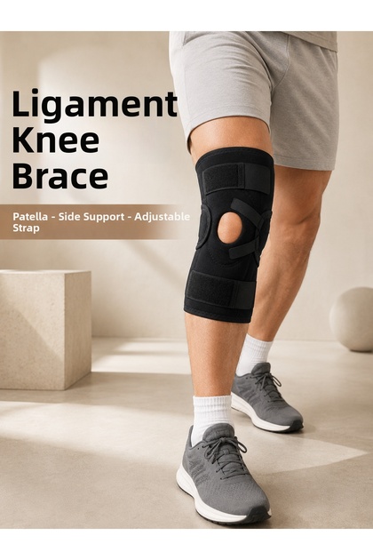 Ligament Supported Knee Brace Adjustable Velcro Open Patella Knee Support
