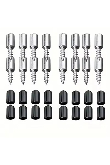 0.98inch 32Pcs Black Set 16/32/64Pcs Shelf Bracket, Self Tapping Screws Bracket Shelf Support Pegs,