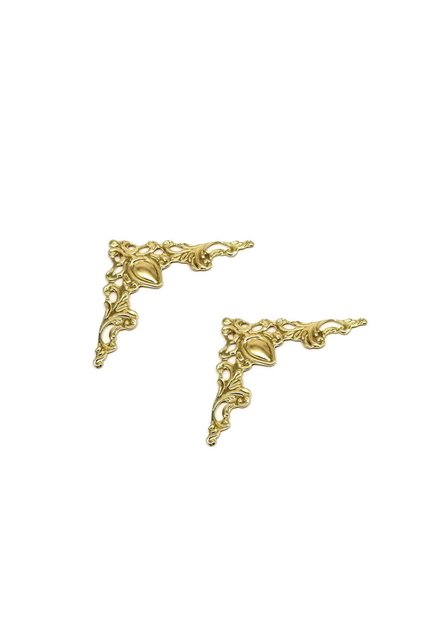 golden 12Pcs Jewelry Iron Case Scrapbook Box Desk Corner Decorative Guard Crafts