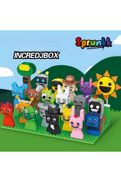 20 In 1 802PC 20 in 1 Sprunki Toys Building Set Compatible with 926 Pcs Sprunki Action Figures Roles