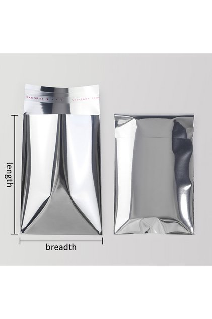 100pcs 8x11cm Argent 100pcs Aluminum Foil Silver Self-Adhesive Self-Sealing Packaging Bags, Document