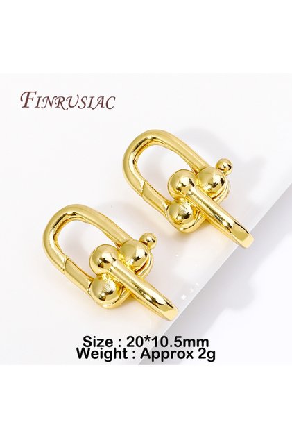 1 Piece 18K Gold Plated U Shape Carabiner Spring Clasps DIY Bracelet Necklace Fittings 18K Gold Plat