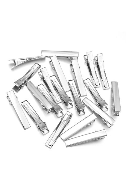 4cm 50pcs 20-50pcs 20/32/40/45/55/75/98mm Flat Metal Single Prong Alligator Hairpin Clip Base DIY Ha
