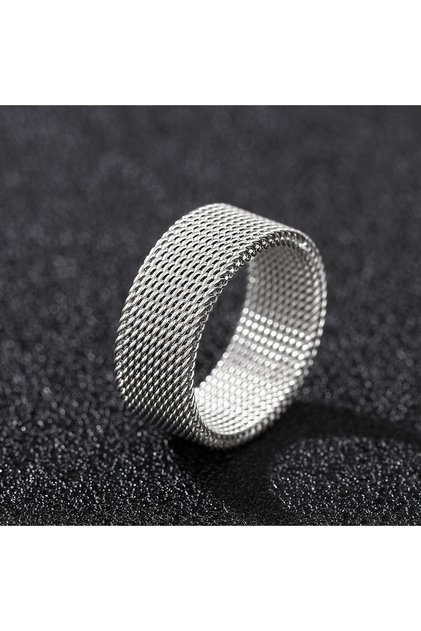 12 DJ074 Huitan Luxury Fashion Ring Titanium Couple Ring Mesh Accessories Women's and Men's Jewelry