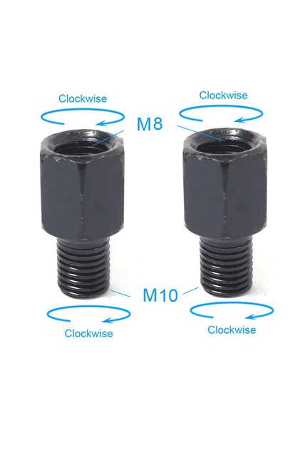 2x M8M10 (RR) 1 Pair Black Motorcycle Mirror Adapters M10 10MM M8 8MM Rearview Mirrors Conversion Bo